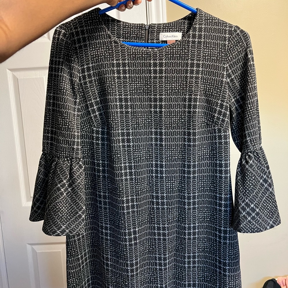 Calvin Klein Black and white striped mini dress. US 4.
